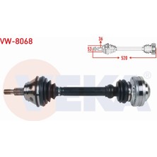 Otoco Vw Golf Iv (1j1) 1.9 Tdı 97-05 Komple Aks Sol Ön Uzunluk 520MM 1J0407451GX