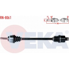 Otoco Renault Megane I (Ba0/1) 1.6i 8V Abslı 44 Dıs Uzunluk 750MM 96-03 Komple Aks Sağ Ön 77 01 352 597