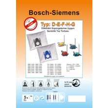 Siemens Elektrikli Süpürge Uyumlu Sms Toz Torbası - 20 Adet - (Siyah Plastik)