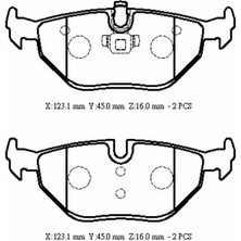 Otoco Saab 9 5- 99/03 Arka Fren Balatası (Kablosuz)(Disk) (123,1X45X16)(BRAMAX) 34211164499