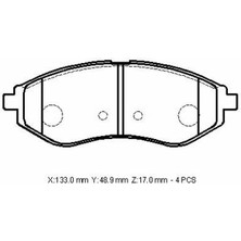 Otoco Chevrolet Aveo- Sd- 07/12 Ön Fren Balatası (Disk) (133X48,9X17) (Bramax) 96534653