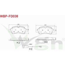 Otoco Ford Transıt (Cıft Teker) 2.2 Tdcı 17.00MM 2014- Fren Balata Fişli Arka CK4Z2200C