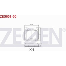 Otoco Opel Kadett C 1.0 1973-1979 Ön Fren Balatası 1605448