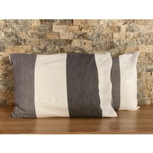 Şerit Desen 2'li Yastık Kılıfı Seti