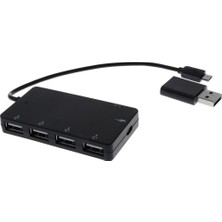 Fayshow Android İçin 4 Bağlantı Noktası Micro USB Otg Şarj Kablosu Adaptör Kartı Okuyucu (Yurt Dışından)