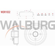 Otoco Ford Focus 1.6i 16V-1.6 Tdcı-1.8 Tdcı 98-04 Fren Kampanası Arka 4 Delik 242,8X49,5X203X81 4154689