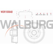 Otoco Dacıa Duster Fren Kampanası Arka Rulmanlı Abs Okuyuculu 5 Delik 260,5X61,93X228,5X92 432008310R