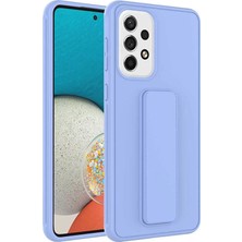 Lopard Samsung Galaxy A52 Kılıf Qstand Darbe Emici Silikon Kapak Lila