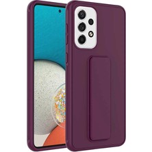 Samsung Galaxy A52 Kılıf Qstand Darbe Emici Silikon Kapak Mürdüm
