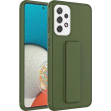 Samsung Galaxy A72 Kılıf Qstand Darbe Emici Silikon Kapak Koyu Yeşil