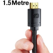 Baseus 8k 60HZ 1.5mt Dinamik Hdr Görüntü Aktarım HDMI Kablo, 48GBPS Kopmaz Örgü Tasarımlı HDMI Kablo