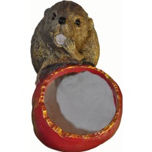 Nesli Butik Elmalı Kirpi, 21 Cm, El Boyaması Biblo, Dekoratif El Sanatları, Ev & Ofis Için Özgün Süs Dekor Ürünü