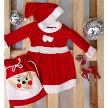 Pazariz Noel Kız Bebek Elbise Şapka ve Çanta
