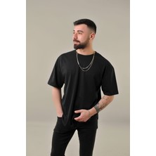 Adımex Fasion Erkek Siyah Oversize T-Shirt