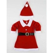 Pazariz Kız Çocuk Kırmızı Yılbaşı Noel Kostümü 3-6 Yaş Aralığı Bedenler