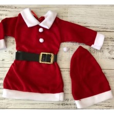 Pazariz Kız Çocuk Kırmızı Yılbaşı Noel Elbisesi