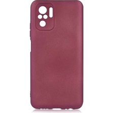 Lopard Xiaomi Redmi Note 10 Kılıf Lopard Premier Esnek Mat Silikon Kapak Mürdüm