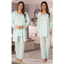 Effortt Model Sabahlıklı Lohusa 2401PIJAMA Takımı Turkuaz