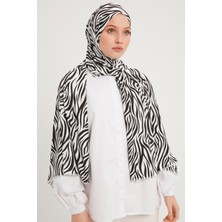 Schaless Desenli Penye Şal - Siyah