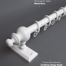 Twins Decorative Gifts Beyaz Raysız Ahşap Rustik Perde Askısı
