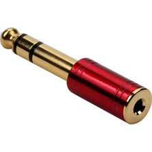 6.35MM Erkek - 3.5mm Kadın Ses Stereo Kulaklık Adaptör Dönüştürücü Fiş Kırmızı (Yurt Dışından)