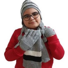 Edwol Çocuk Garson Boy 3 Lü Atkı Bere Eldiven Takımı