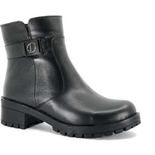 Öztürk Marka Kısa Topuklu (D) Tokalı Kadın Deri Bot MARKA-822