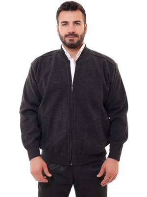 Blues Moda moda Astarlı Cepli Farmuarlı Çelik Örme Ceket Hırka Siyah