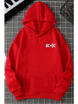 Trendypassion  Ac Dc Baskılı Kapüşonlu Sweatshirt