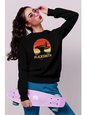 Tişört Fabrikası Demirci Baskılı  Siyah Sweatshirt