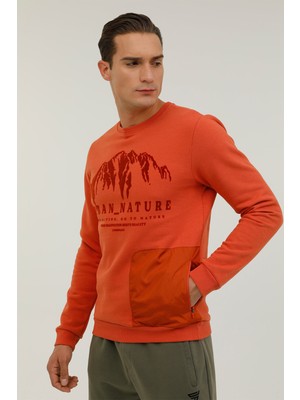 Lumberjack M-CG556 Nature Sweatshirt Turuncu Erkek Sweatshirt