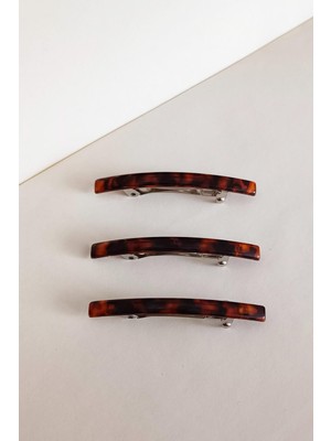 New Obsessions Kaplumbağa Sırtı Kaplamalı Küçük Boy Saç Tokası 3'lü Paket