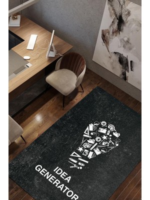 Homshtag Fikir Üretici Pamuklu Dokuma Tabanlı Yıkanabilir Kaymaz Tasarımcı Halısı