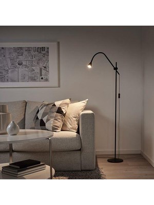 IKEA Led'li Yer ve Okuma Lambası Meridyendukkan Siyah Renk 1.9 W 147 cm Ev Dekorasyon, Ince Tasarım