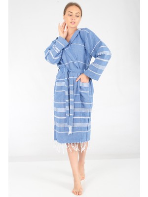 Buldan Concept Miranda Peştemal Bornoz Mavi
