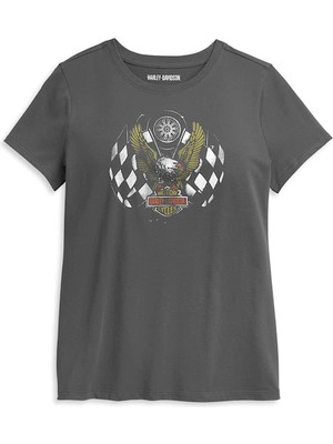 Harley-Davidson Tee-Knit,grey Kadın T-Shirt