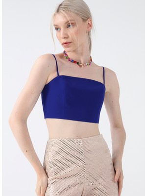 Fabrika Kare Yaka Düz Saks Kadın Bluz CHR-13