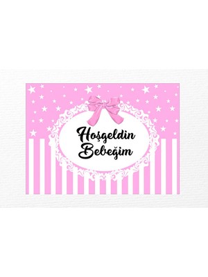 Ece Parti Hoşgeldin Bebeğim Temalı 70X100 Ölçüsünde Branda Afiş