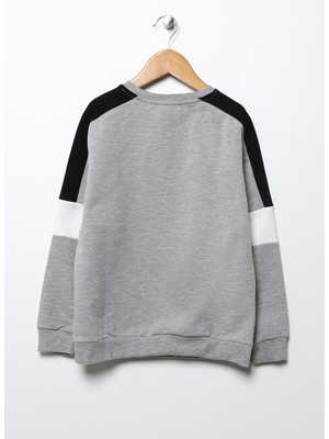 Limon Sweatshirt, 6 Yaş, Gri Melanj