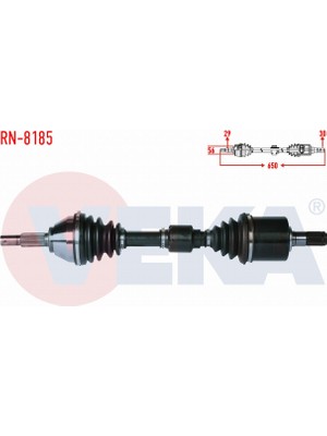 Otoco Renault Koleos (Hy_) 2.0 Dcı A-T Uzunluk 650MM 2008-2014 Komple Aks Sol Ön 39101JD74A