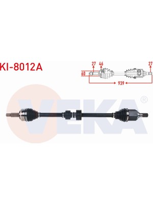 Otoco Kıa Ceed 1.6 Crdı A-T 2006-2012 Komple Aks Sağ Ön Uzunluk 939MM Absli 46 Dış 49500-1H111
