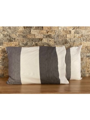 Şerit Desen 2'li Yastık Kılıfı Seti