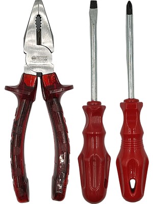 Super Pense Düz ve Yılsız Tornevida Set 3'lü Takım