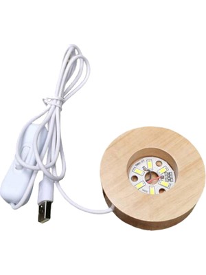 Kesoto Kristaller Için LED Işık Taban Ekran Lambası USB Beyaz Işık (Yurt Dışından)