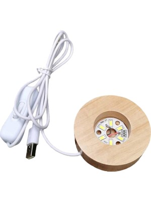 Kesoto Kristaller Için LED Işık Taban Ekran Lambası USB Beyaz Işık (Yurt Dışından)