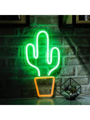 Kesoto Kaktüs Neon Işareti, Kapalı Yatak Odası Fotoğraf Pervane Için LED Neon Işık USB Duvar Işığı (Yurt Dışından)