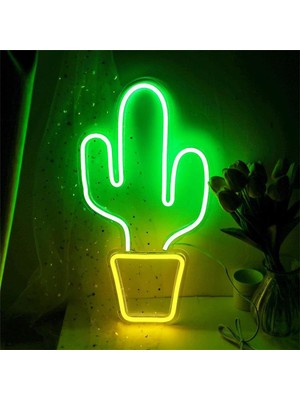 Kesoto Kaktüs Neon Işareti, Kapalı Yatak Odası Fotoğraf Pervane Için LED Neon Işık USB Duvar Işığı (Yurt Dışından)