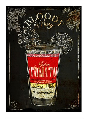 Ekart  bloody Mary Modern Ahşap Tablo 50CMX 70CM