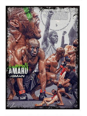 Ekart Kamaru Usman Ufc Desenli Ahşap Tablo 50CMX 70CM