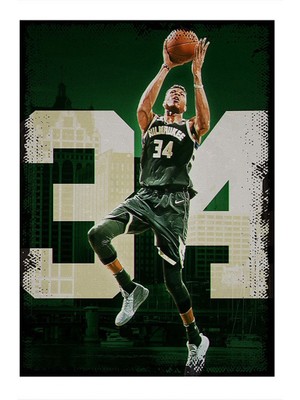 Ekart Giannis Antetokounmpo Basketbol Dekoratif Mdf Tablo 50CMX 70CM